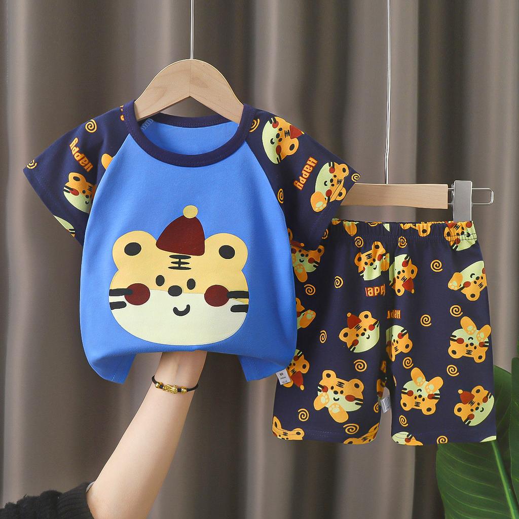 Fashion Toddler Kids 2-Piece Outfit Cartoon Print T-Shirt & Shorts Set