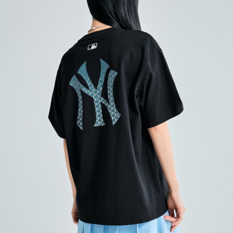 New MLB Men's Logo Embroidered Print Crewneck Short-Sleeve T-Shirt Black 3ATSM0334-50BKS