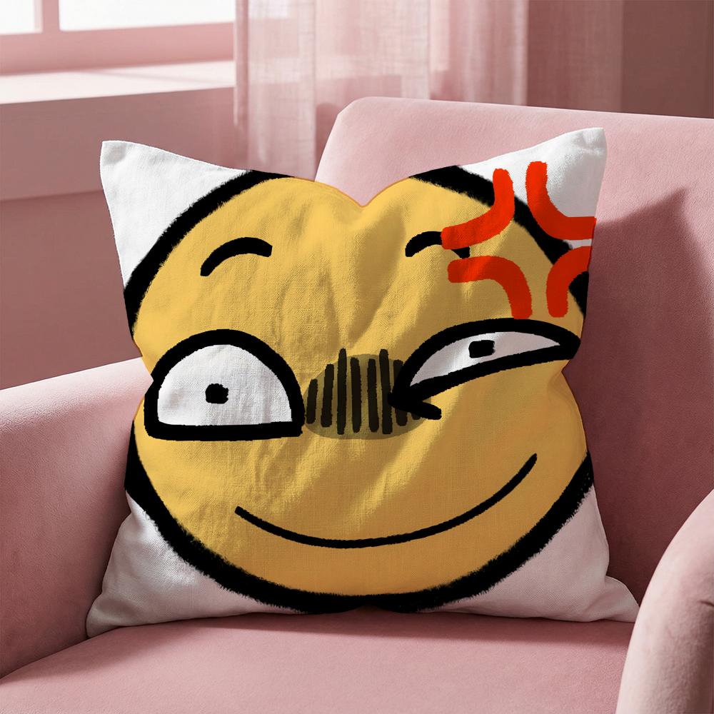 

S-Soybean Expression3 EMOTICON Cushion Cover Multi-Scene Pillow Cover for Home & Car - Reversible, Soft & Durable for Daily Use 30cmx30cm