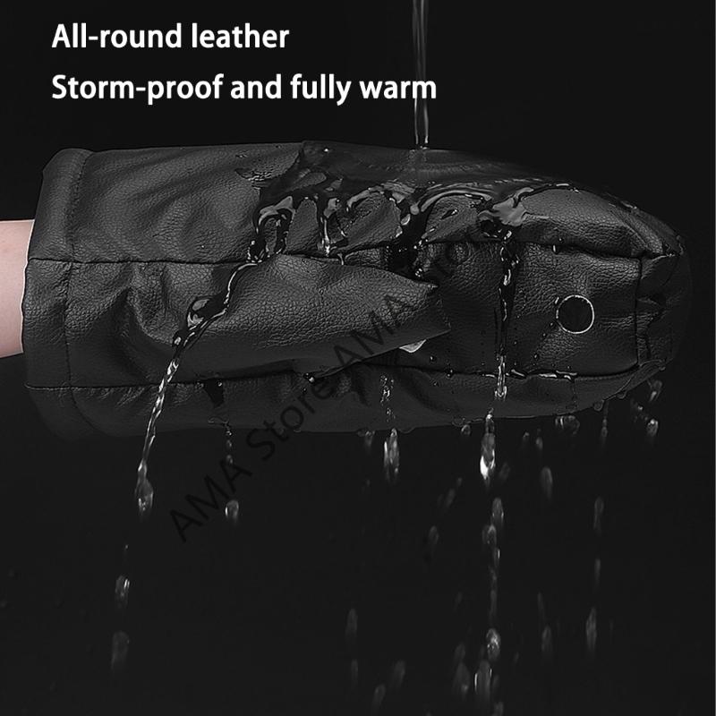 X7JF Thermal Insulated Motorcycle Riding Gloves Windproof Reflective Handlebar Muffs Cover For Winter Riding