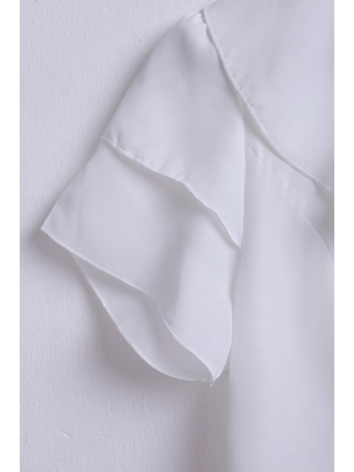 Dámský top s volánovými rukávy v korejském stylu z šifonu