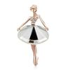 Rinhoo New Fashion Temperament Dance Girl Ballet Girls Cartoon Shining Crystal Brooches Women Collar Pins Bride Wedding Jewelry