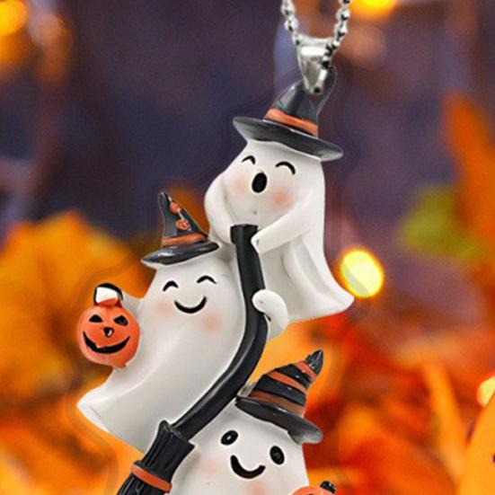 2/3/5/8/10Pcs Halloween Keychain Pendant 2D Spooky Ghost Pumpkin Design Acrylic Halloween Decoration Keychain Pendant