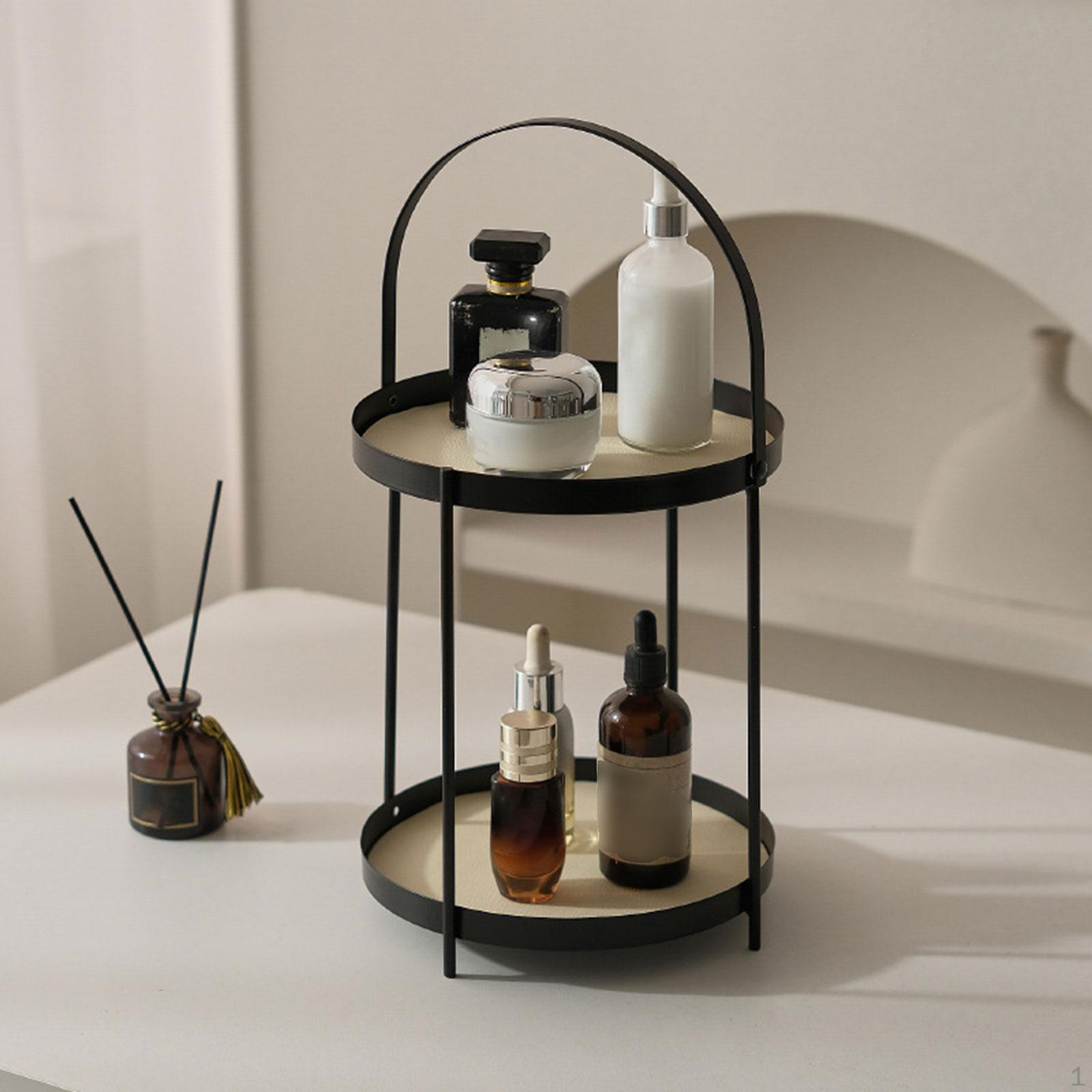 

Настольный держатель для хранения косметики с ручкой, прочный и многофункциональный, для парфюмерии в общежитии Double Layer