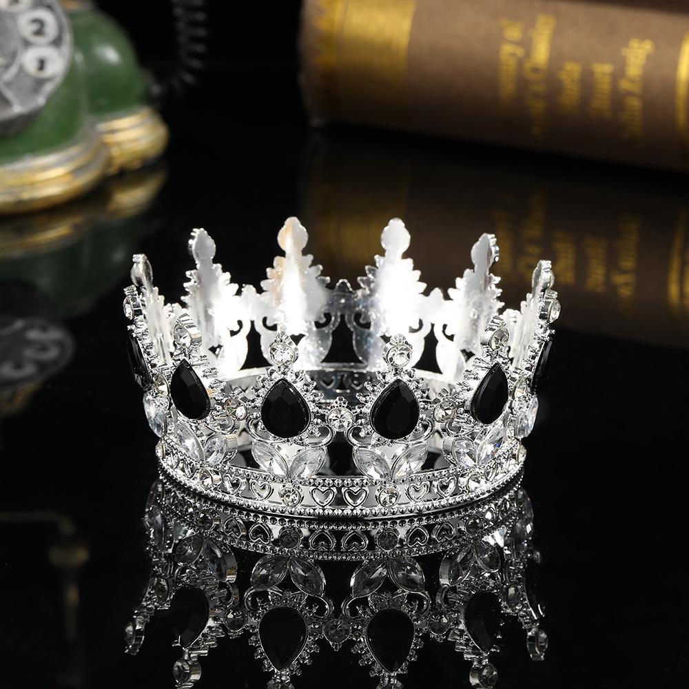 European and American Baroque Full Circle Crown Headwear Rhinestone Alloy Crown Hair Accessory