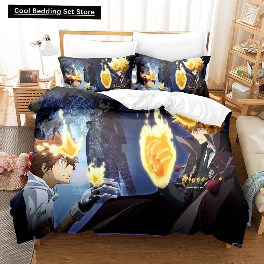 New 3D The Family Teachers REBORN Tsuna Bedding Sets Duvet Cover Set With Pillowcase Twin Full Queen King Bedclothes Duvet Cover