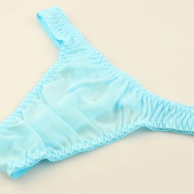 La-Pomme Airy See-Through NHK Fabric Shiny T-Back Thong Underwear Made In Japan