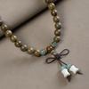 Chinese Green Sandalwood & Jade Multi-Circle Women's Light Purple Bead Bracelet