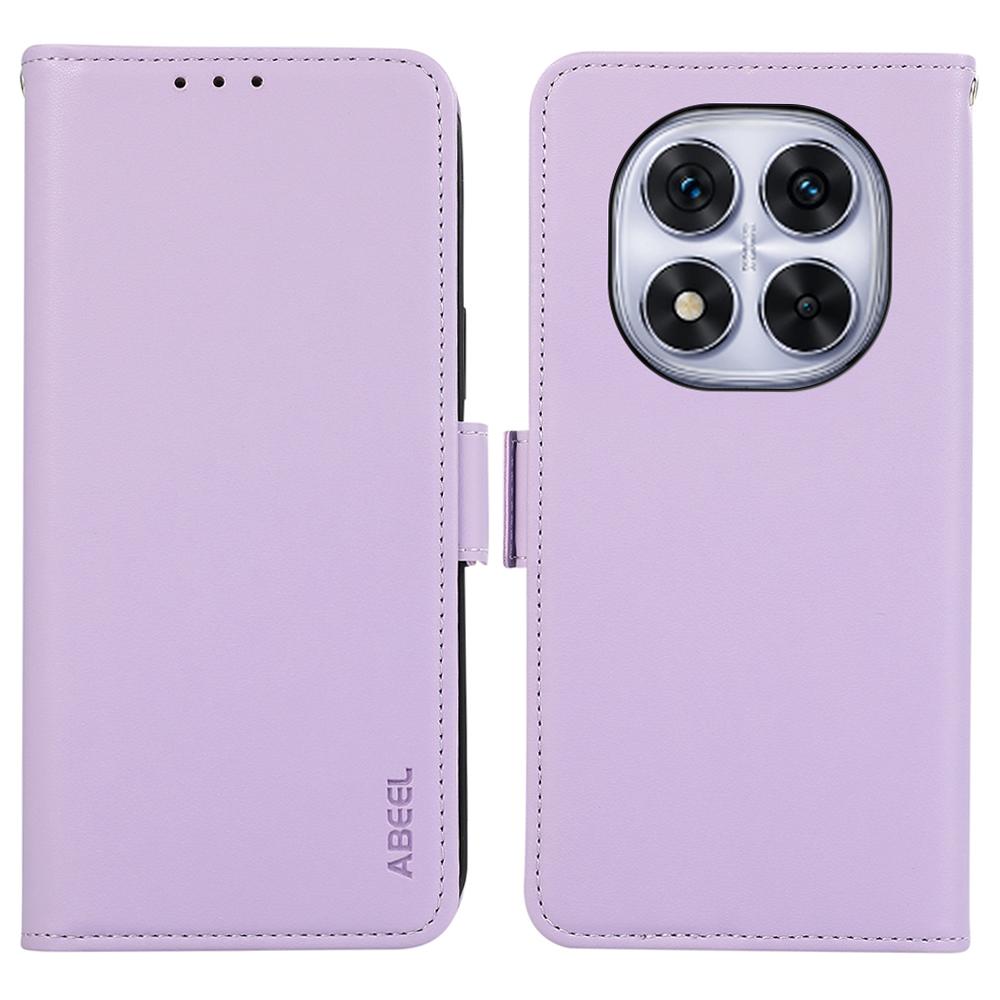 

ABEEL Чехол для Xiaomi Redmi Note 14 Pro 5G/Poco X7 5G Кожаный чехол для телефона с RFID-блокирующим кошельком Purple