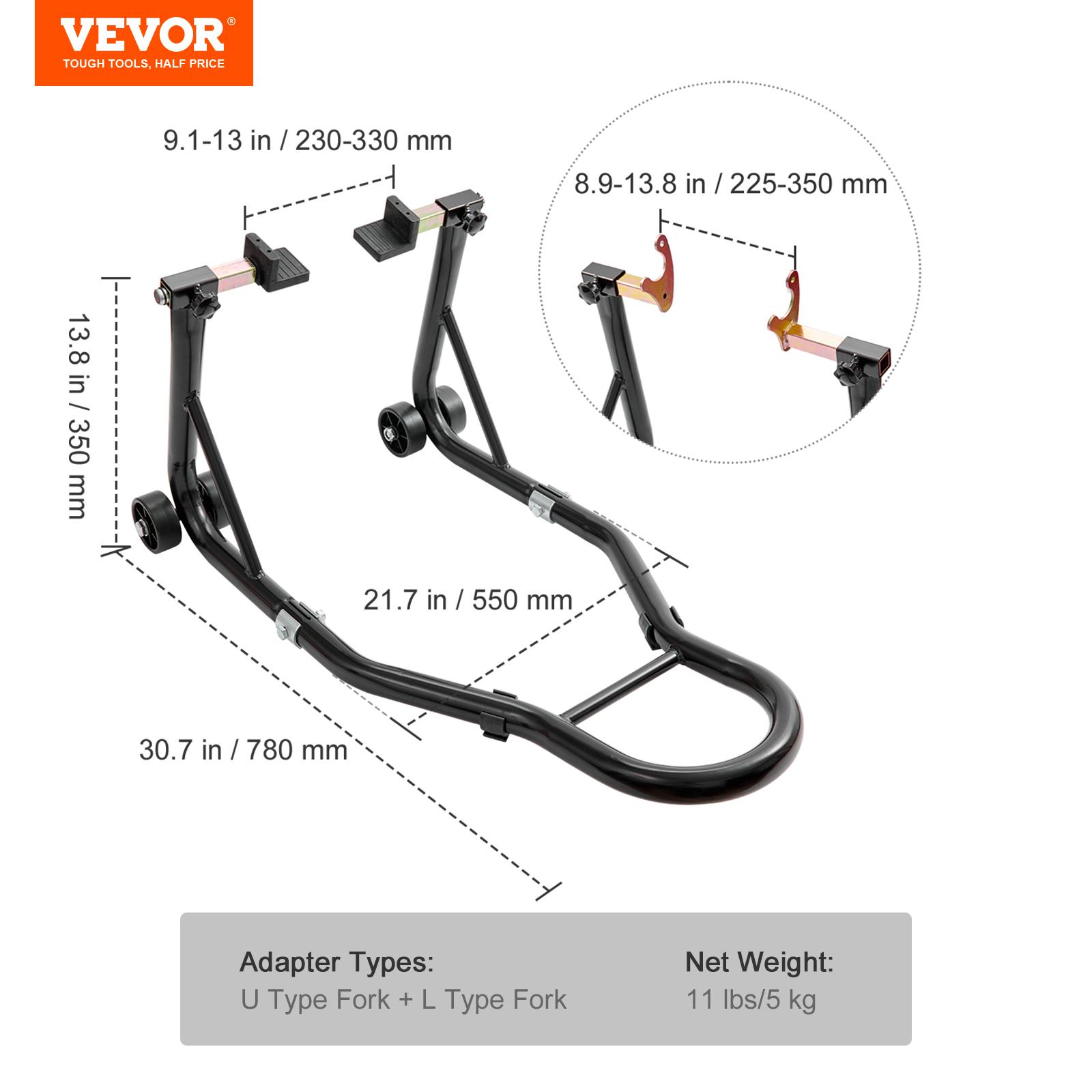 SucceBuy Motorcycle Stand Lift 850lbs Front Rear Combo Stand Lift Stand Front&Rear Wheel Fork Stand Heavy Duty Rear Wheel Stand Rear Wheel
