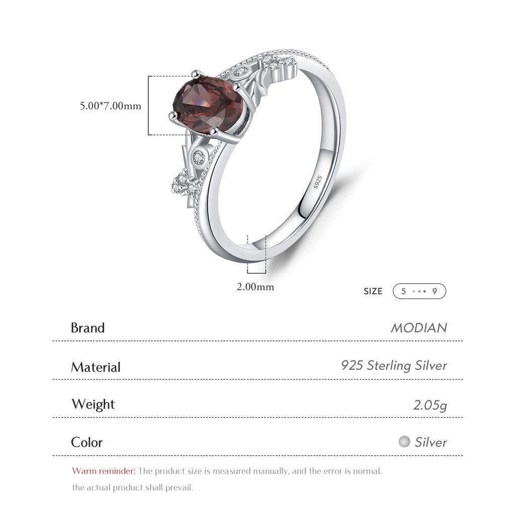 MODIAN 925 Silver Geometric Delicate Leaf Rings Classic Cocktail Party Fine Jewelry For Women Mother Mom Wife Girls