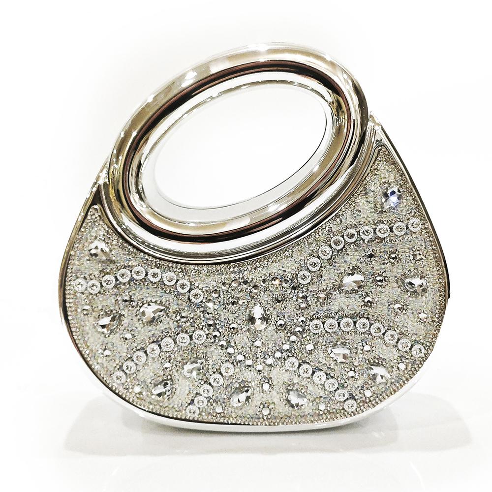 

WHTUOHENG Silver Women s Crystal Evening Bag Stones Female Purse Wedding Metallic Bag Diamond Clutch Bags Luxury Rhinestone Bags серебряный
