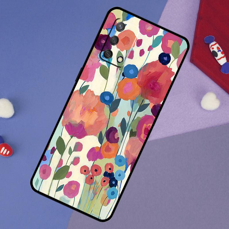 Colourful Flower Painting Art Case For Oppo A6 Pro A5 A18 A38 A58 A78 A98 A54 A74 A94 A17 A57 A80 A60 A40 A96 A76 A16 A15