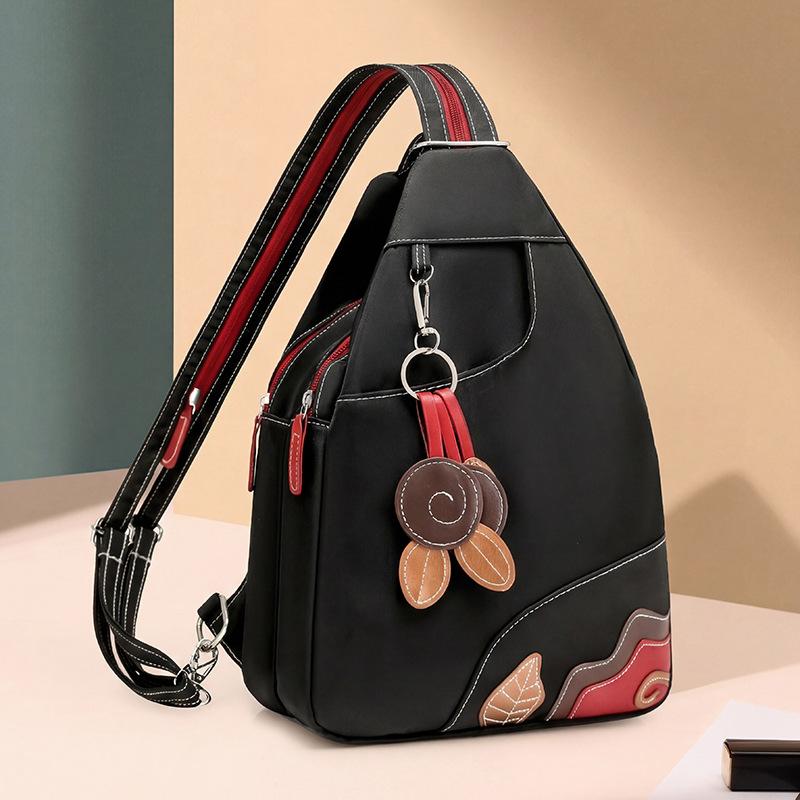 Multifunktionaler Rucksack Colorblock Große Kapazität Retro Brusttasche