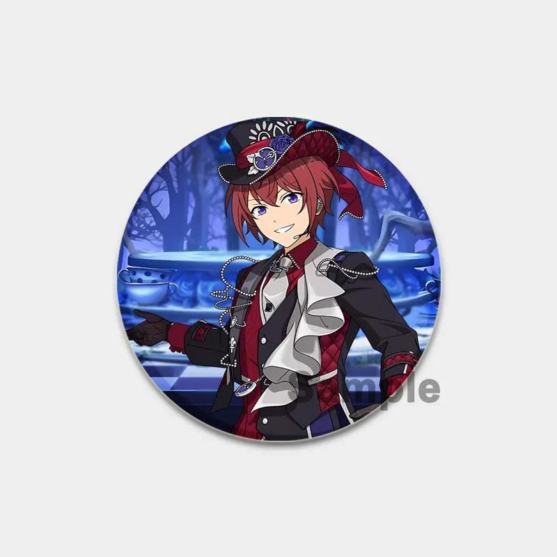 32/44/58mm Ensemble Stars Handgemachte Anstecknadel Rund Cartoon Lustig Einrastbare Broschen für Rucksack-Zubehör Anime Sammlerstück Abzeichen Hutdekoration