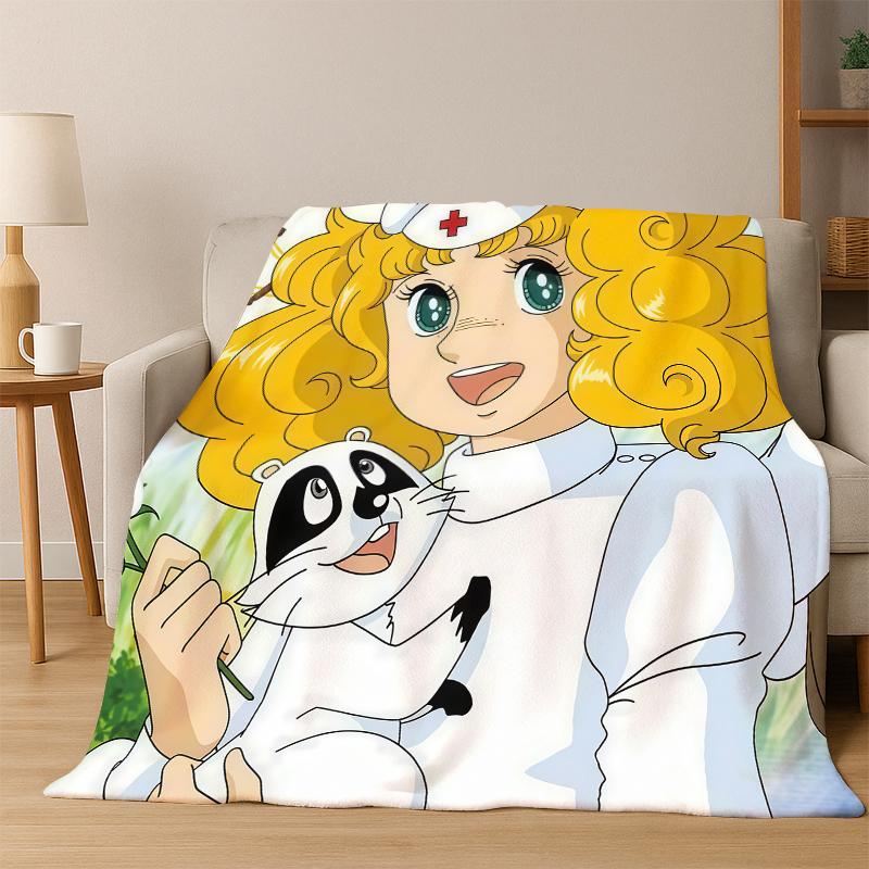 Candy Candy Dziewczynka Kreskówka Anime Koc Flanelowy Miękki Ciepły Koc Koc Rzutowy do Sypialni Salonu Łóżka Podróży Pikniku Prezent
