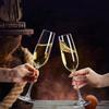 Elegant Crystal Glass Champagne Flute With Tapered Waist Slanted Rim Sparkling Wine Cocktails Home Bar Use