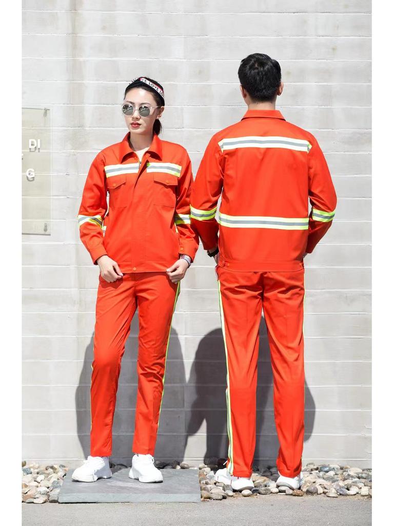 Reflective Workwear Set: Spring & Autumn, Summer Sanitation, Road Construction, Wear-resistant, Thin Long-sleeved Uniform