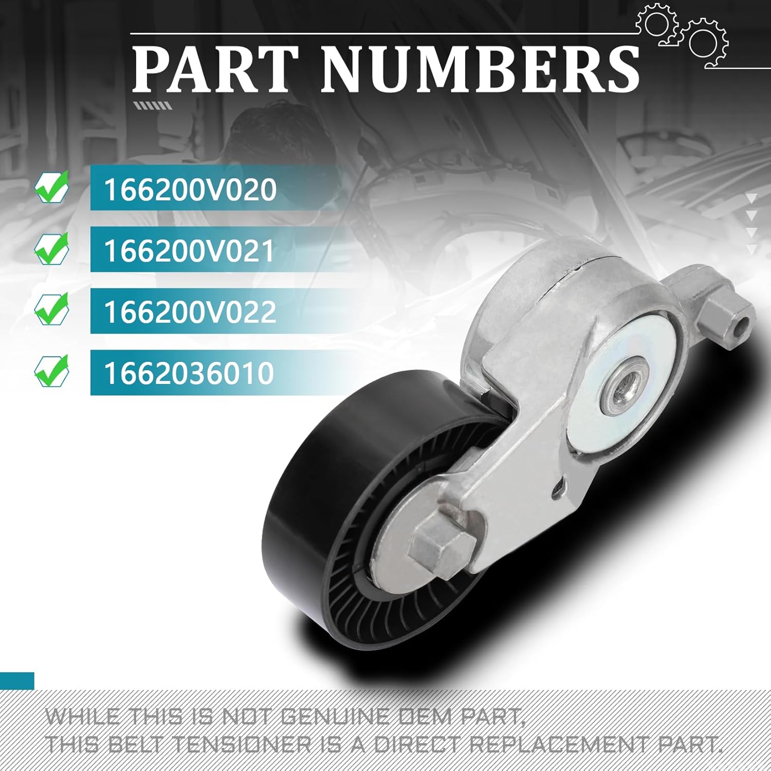 

IRONTEK 166200V020 Belt Tensioner Pulley Assembly fit for Toyota (2011-2013 Sienna/ 2012-2016 Camry/ 2011-2016 Highlande/2009-2016 RAV4/ 2009-2015