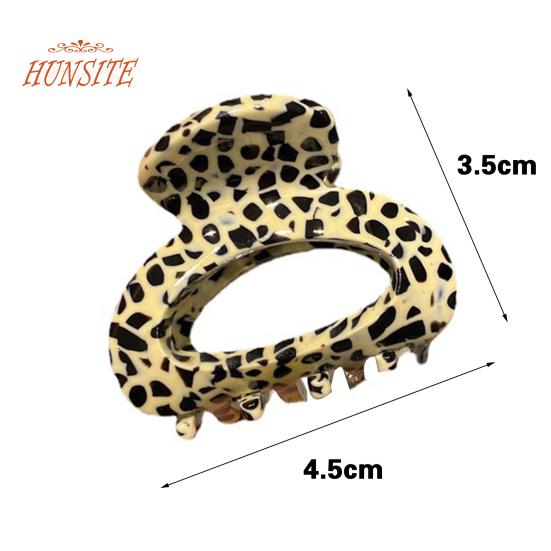 Mini Hair Clip Women Girls Anti-slip Leopard Print Strong Claw Contrast Color Hair Claw Barrette Crab Hairpin Styling Claw Clip Hair Accessories