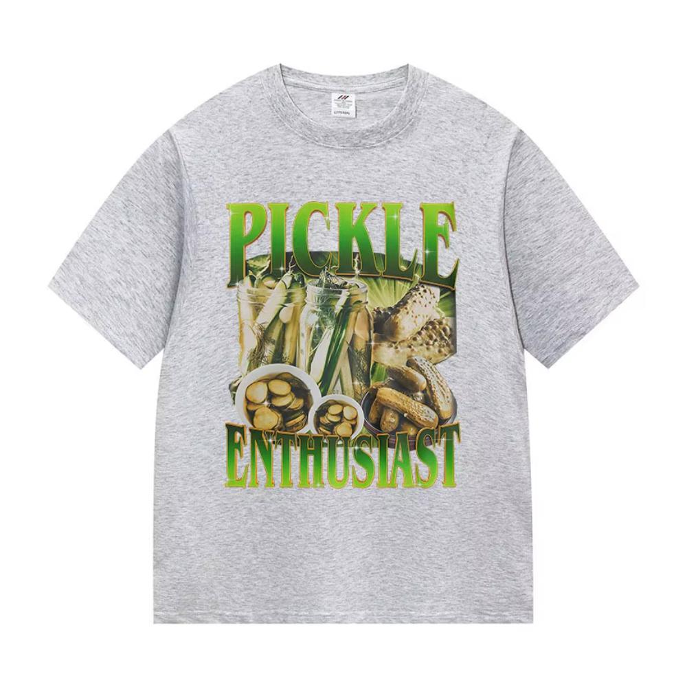 Funny Pickle Enthusiast Meme T-Shirts Men Women Vintage Style Pickle Lover T Shirt Fashion High Quality Cotton Short Sleeve Tees