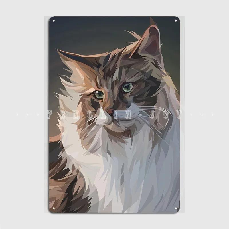 Norwegian Forest Cat Metal Sign Club Club Bar Customize Mural Painting Tin Sign Poster