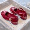 Girls' High-heeled Shoes, Children's Princess Leather Shoes, New Spring and Autumn Model, Black Patent Leather, Soft-soled Baby Shoes