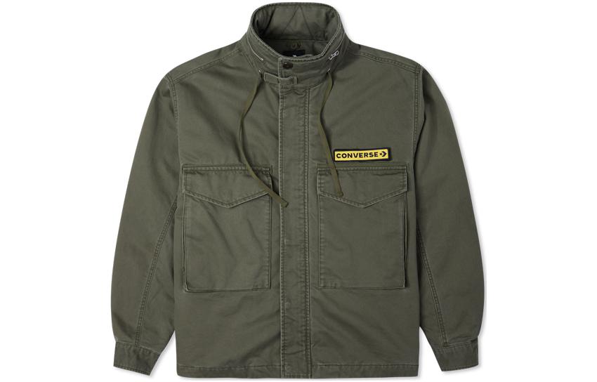 Converse Jackets Men s Green Stand Collar Moderate Workwear 10024189-A01 S
