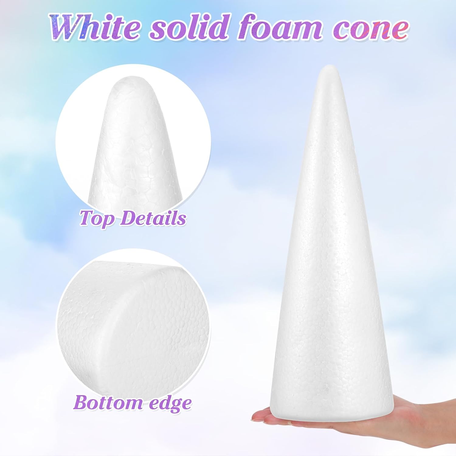 

SUPVOX 2 шт. Пенопластовые конусы Конусы для рождественской елки для моделирования своими руками Поделки Принадлежности для флористики (38x13.5см)