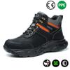 Mode Herrenstiefel Durchtrittsicher Anti-Quetsch Arbeitsstiefel Sicherheitsschuhe Herren Stahlkappenschuhe Sicherheitsstiefel Schutzschuhe Komfort