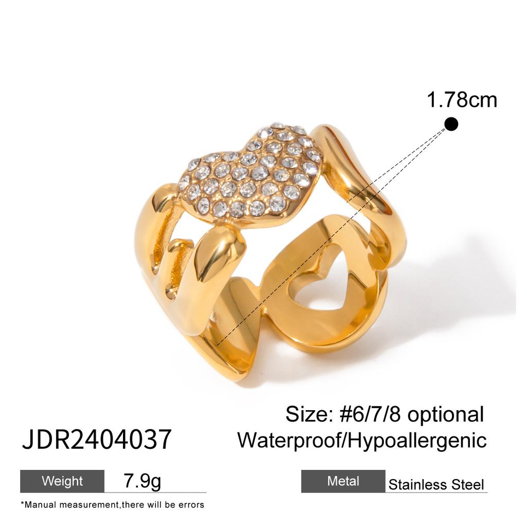 European and American zircon ring does not fade titanium steel jewelry ring stainless steel