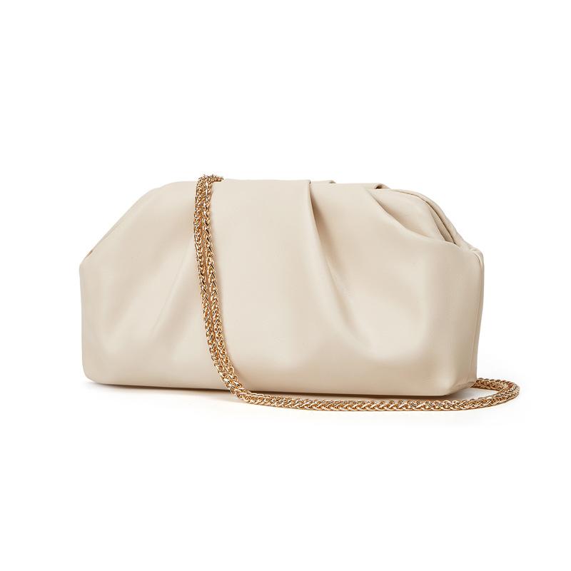 Folded Cloud Bag Women'S New Trendy Fashion Silver Portable Small Square Bag Versatile Ins Chain Messenger Bag
