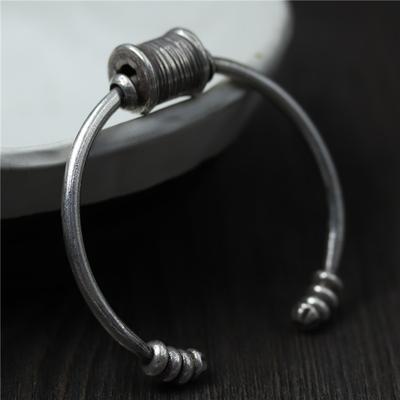 Bracelet cylindrique Sutras bouddhiste rotatif pour hommes, bijoux Vintage, perles, accessoires pour mains personnalisés, taille ouverte