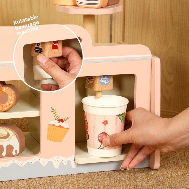 Bakery Wooden Pretend Store Toy Child Realistic Pastries Interaction Educational