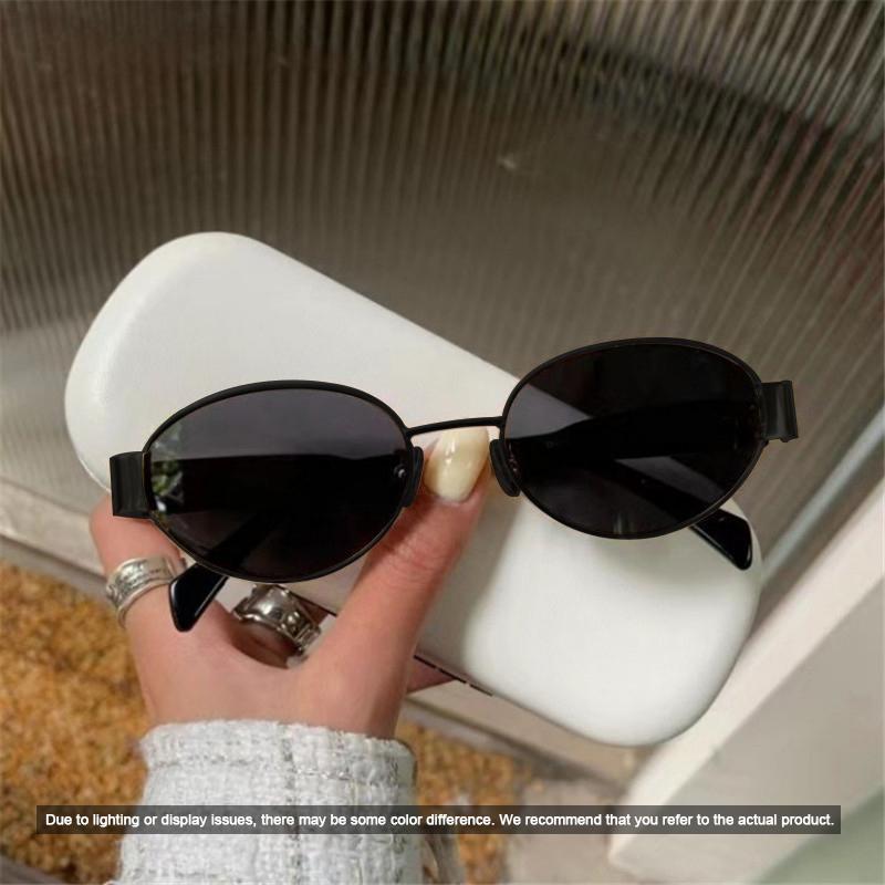 Retro Oval Metal Frame Sunglasses for Women Men  Luxury Sun Glasses Ladies Classic Vintage UV400 Shades Lens Unisex Sunglass