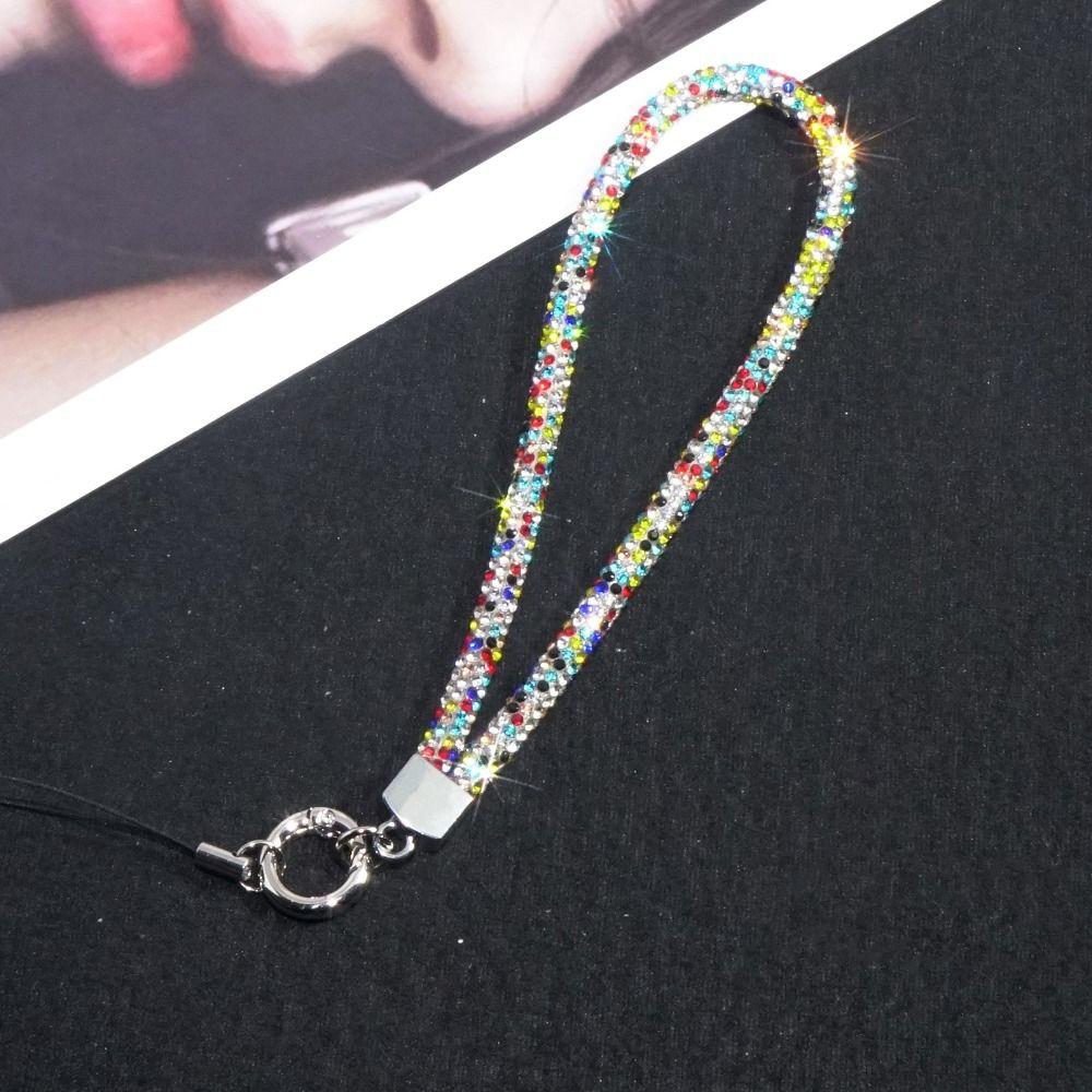 Diamond Crystal Telefonhandledsremmar Nyckelring Flashig Glitter Strass Telefon Snodd Hängande Anti-förlorad Rep