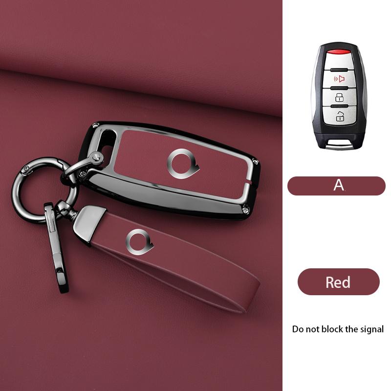 Zinc Alloy Genuine Leather Auto Smart Key Fob Cover Case Fit For Great Wall Cannon Series Power H6 Series Cannon Series P Series M4 Hover Series