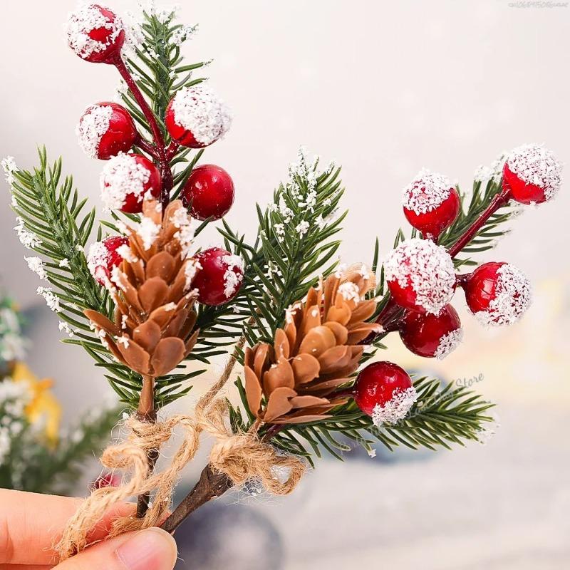 1 buc. Decorațiuni de Crăciun Articole Festive și de Petrecere Crăciun Ramură de Pin Artificială Fructe de Pădure Buchet de Flori Decor de Crăciun