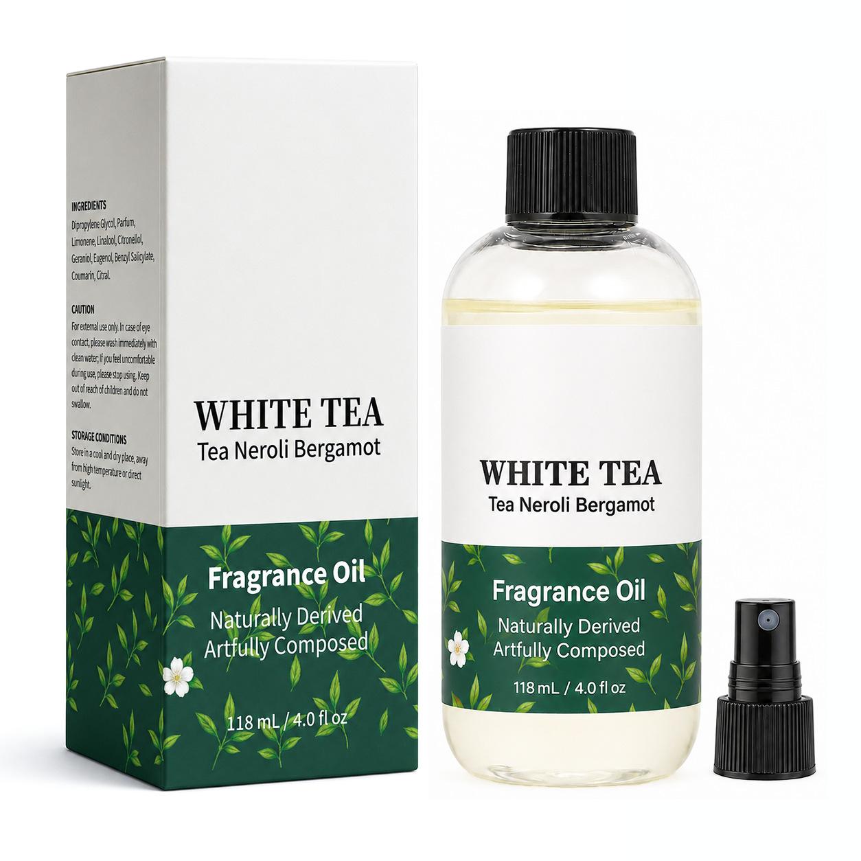 Weißer Tee Diffusoröl 118ml Ätherisches Öl für Ultraschall- & Wasserlose Diffusoren, Lufterfrischer & Raumspray Langanhaltend mit Teenuancen 118ML gray