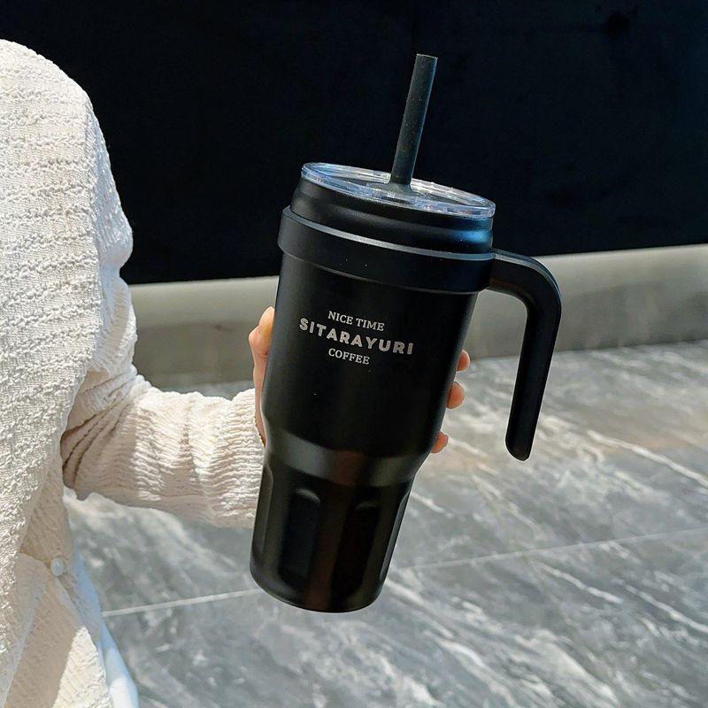 Large-Capacity Thermos Cup for Women, Good-Looking Ice Cup, Portable Car Coffee Cup, Outdoor Sports Water Bottle, Tea Cup