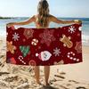 Cartoon Christmas Gingerbread Pattern Towel Beach Towel Oversized Quick Dry Towel Absorbent Soft Swim BeachTowels for Men Women