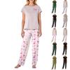 Women's Valentine's Day Butterfly Print Short,Sleeve Pajama Set