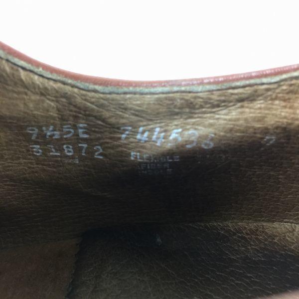 80s-90s Vintage FLORSHEIM Goodyear Welted Leather U-Tip Business Shoes Brown Wide 9.5 5E 27.5(USED)
