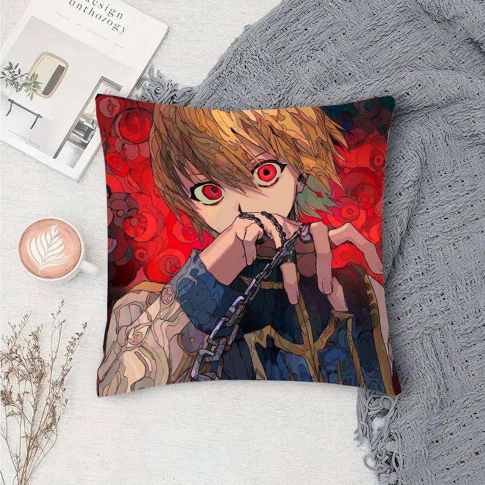 HUNTER X HUNTER Anime Kurapika Pillow Case Fashion Square Pillowcase Bedroom Sofa Room Ins Decoration Leisure