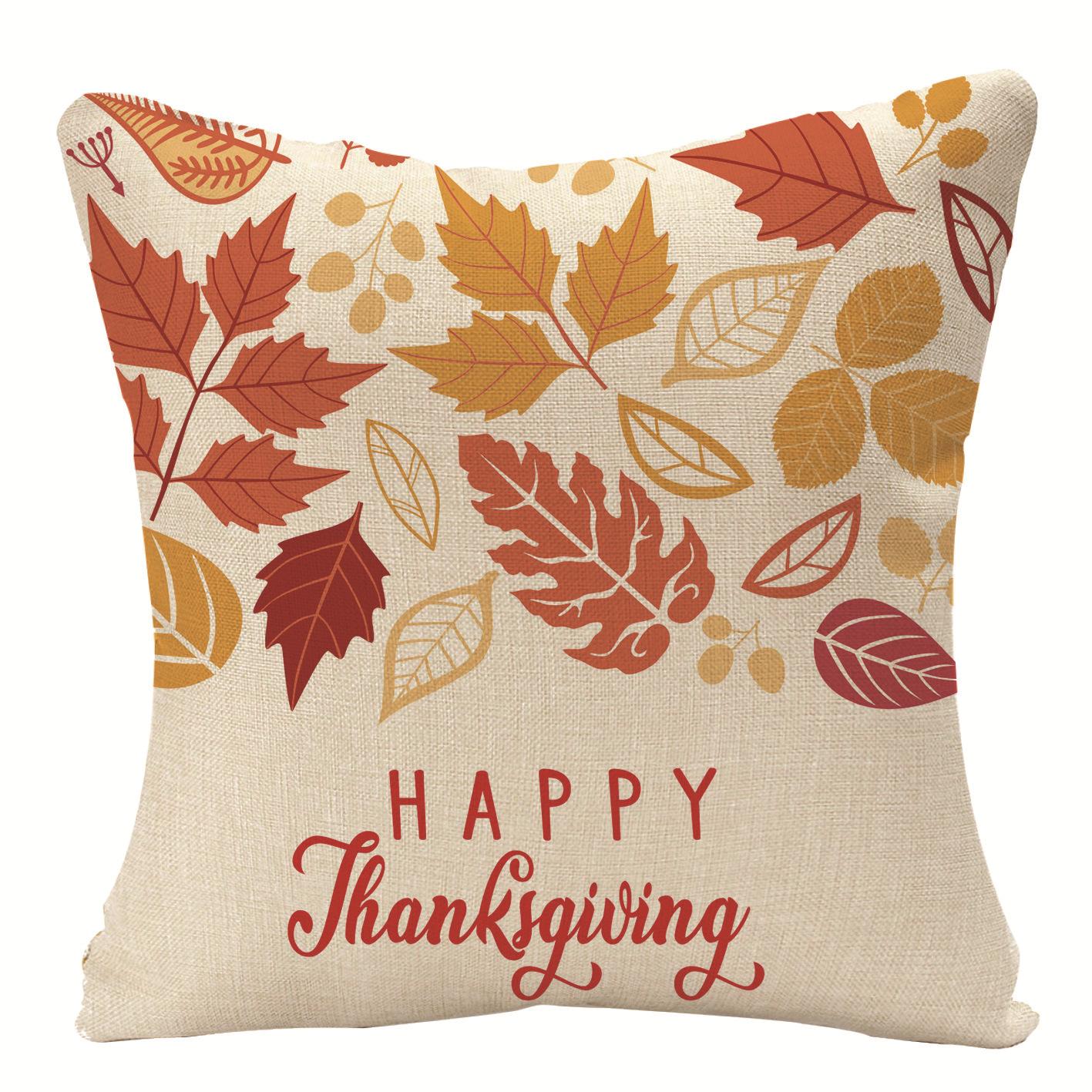 

New Thanksgiving Maple Leaf Linen Pillow Cover Home Festival Ornament Pillow Cushion Cover Premium Durable Quality 45*45cm