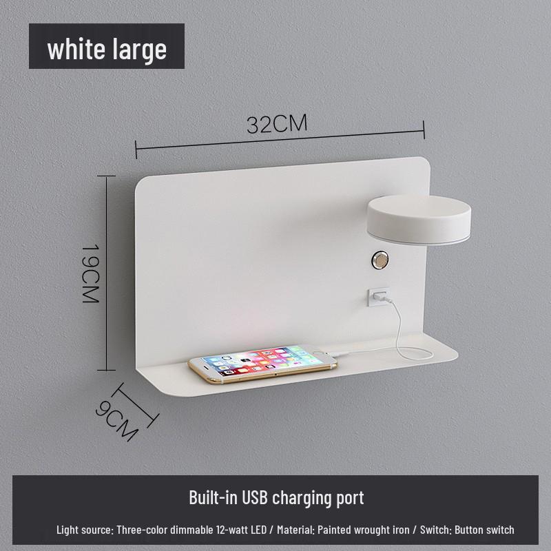 USB Charging LED Wall Lamp: Dimmable Bedroom and Study Light, No Wiring Needed