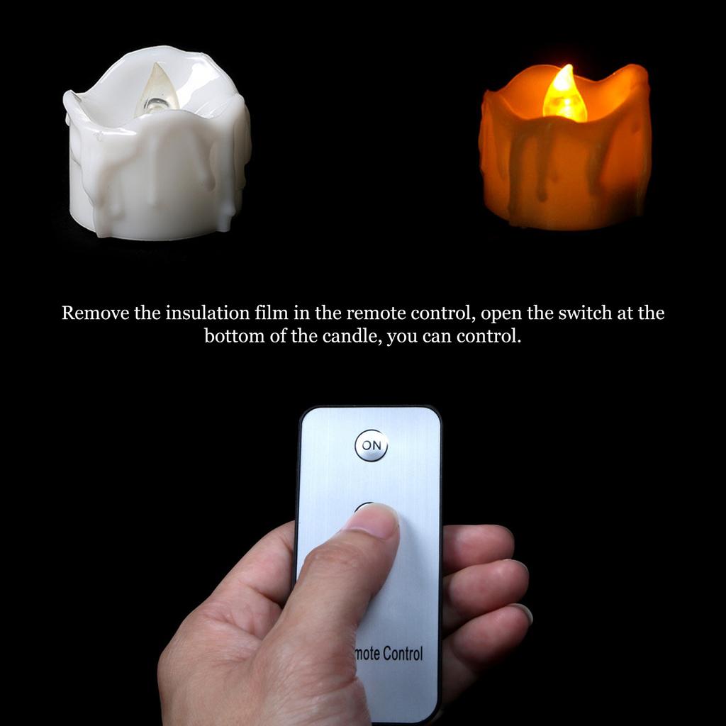 12 PCS LED Electric Tea Candles Warm White Lighting Realistic Flameless Electric Fake Candles for Halloween Wedding Decor