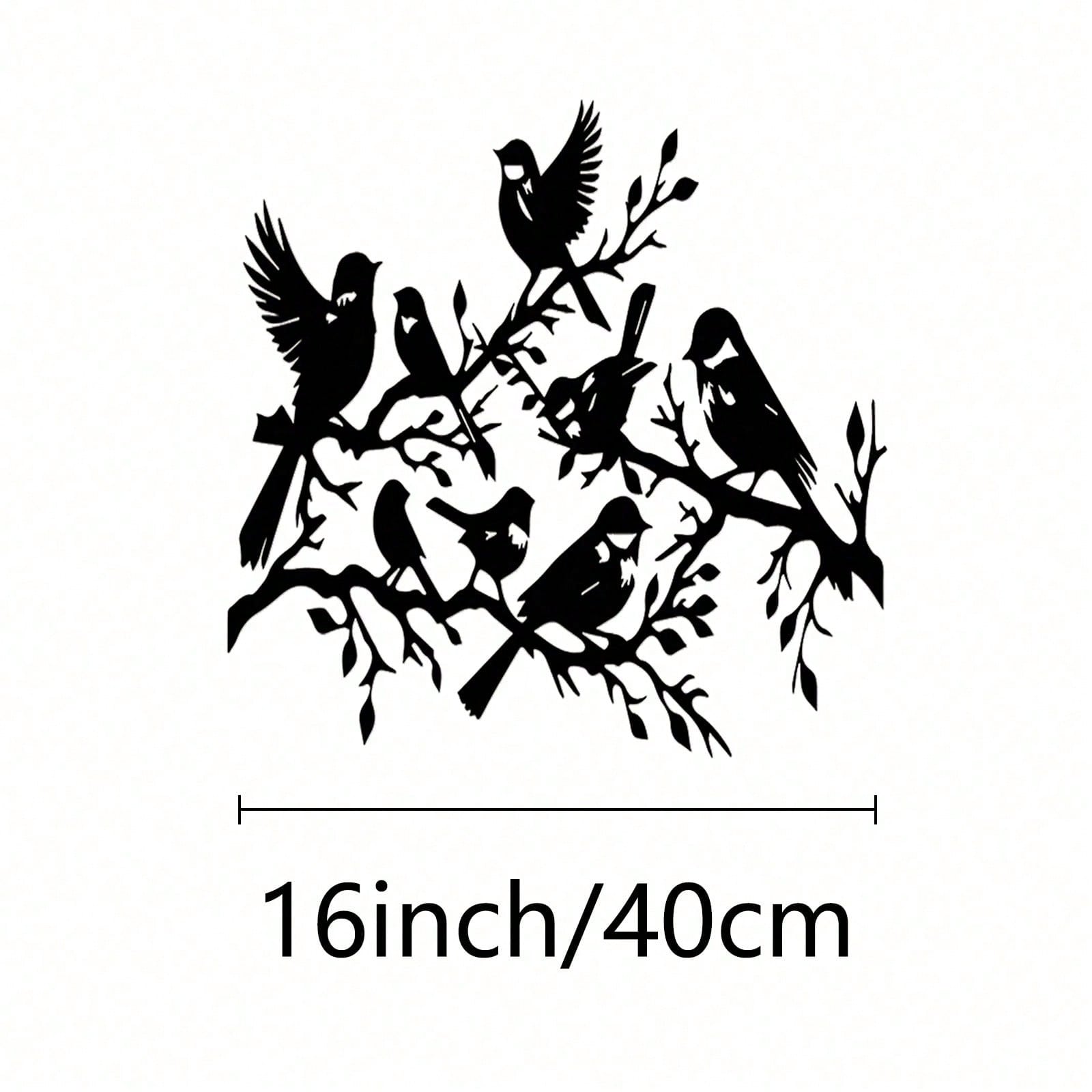 Vintage Metal Bird Silhouette Wall Art Distressed Finish Black Lacquer Home Decor разноцветный