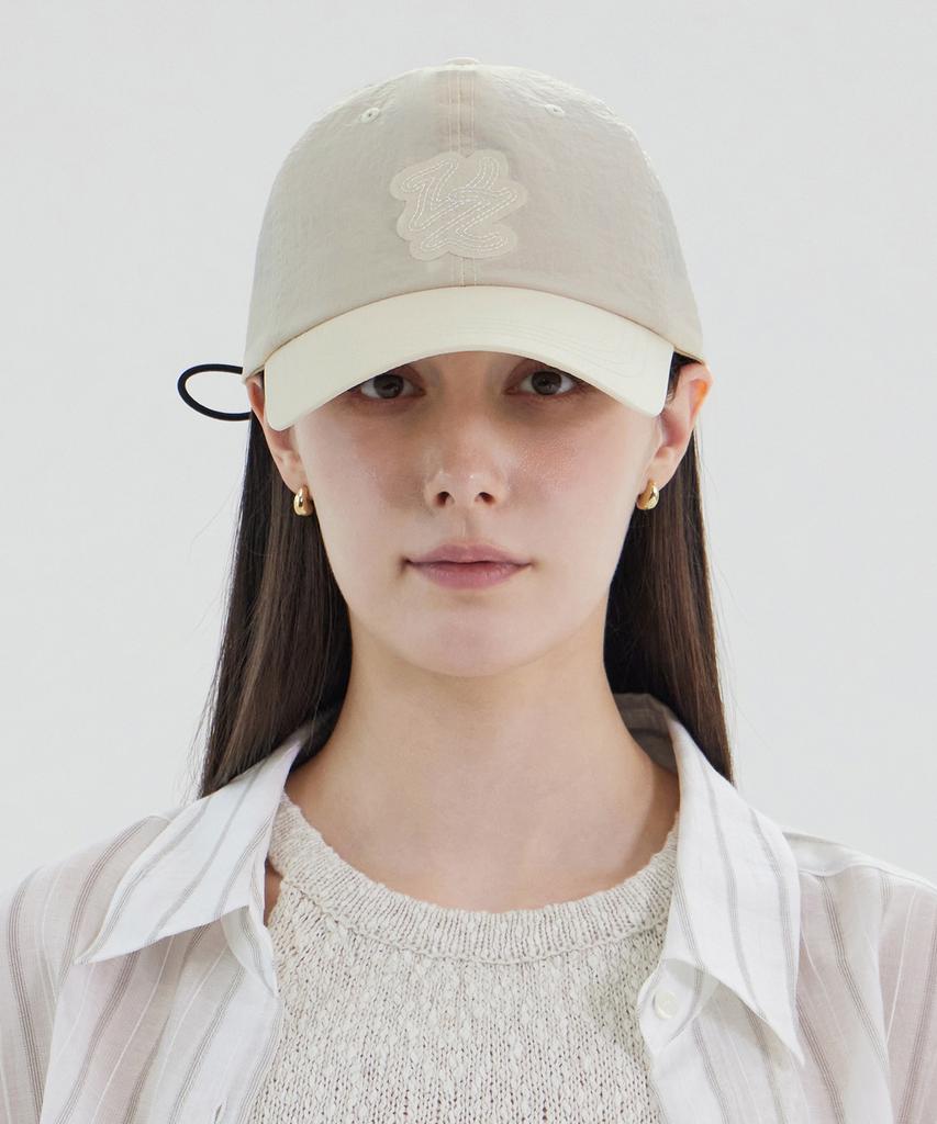 Bajal Flow Vz Nylon Stitch Patch Ball Cap Cream
