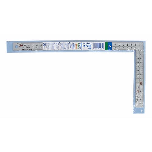 Shinwa Sokutei Wide Pita Curved Ruler, Silver, 30cm, Same Graduations On Front and Back, 8 Graduations, JIS 10035